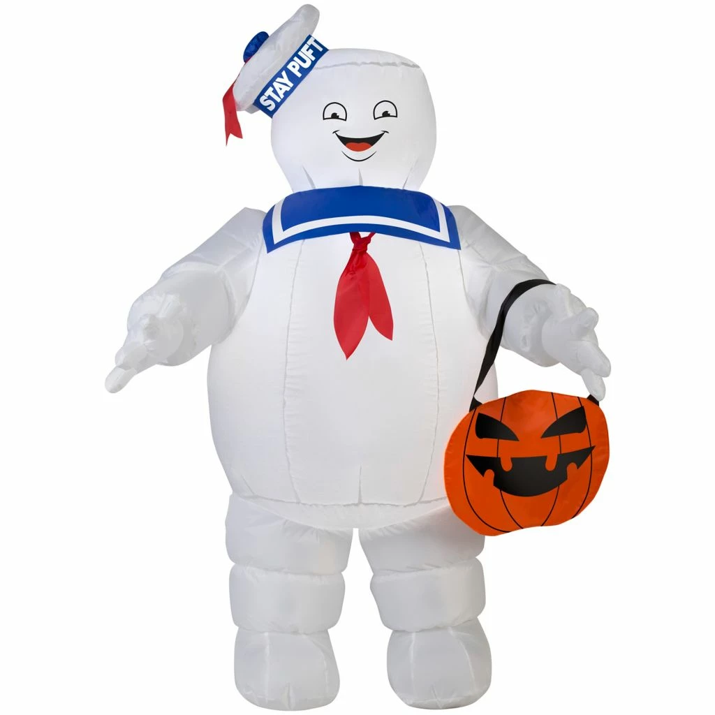 Gemmy Airblown Inflatable Stay Puft with Pumpkin Tote, Self-Inflates, G-72187 3 Gemmy Airblown Inflatable Stay Puft with Pumpkin Tote, Self-Inflates, G-72187