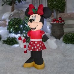Gemmy Airblown-Minnie Holding Candy Cane Inflatable Decor, G-39049 -Gemmy Online Store 1454566 A1