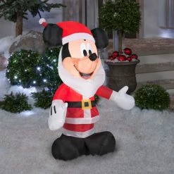 Gemmy Airblown Mickey with Santa Beard Christmas Inflatable -Gemmy Online Store 1483342 A1