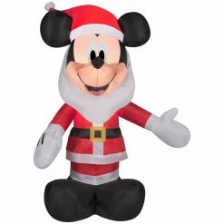 Gemmy Airblown Mickey with Santa Beard Christmas Inflatable -Gemmy Online Store 1483342 A2