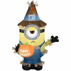 Gemmy 3 ft. Airblown Inflatable Stuart with Thanksgiving Banner and Pumpkin, G-226228