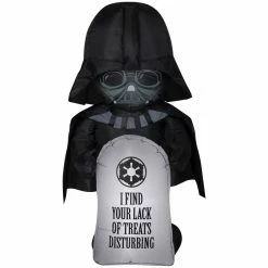 Gemmy Air-Blown Stylized Darth Vader with Tombstone Inflatable, Self-Inflates, G-225042