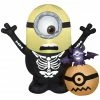 Gemmy Air-Blown Minion Skeleton with Pumpkin Scene Inflatable, Self-Inflates, G-225046 -Gemmy Online Store 1547573