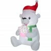 Gemmy Animated Inflatable Polar Bear with Cupcake