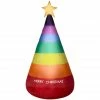Gemmy Airblown Inflatable Rainbow Christmas Cone Tree