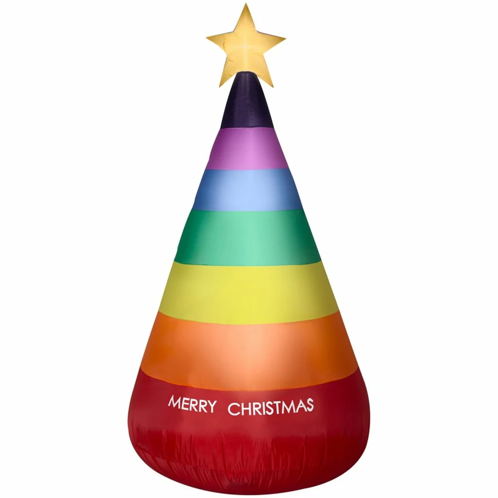 Gemmy Airblown Inflatable Rainbow Christmas Cone Tree 3 Gemmy Airblown Inflatable Rainbow Christmas Cone Tree