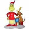 Gemmy Airblown Inflatable Grinch and Max with Presents