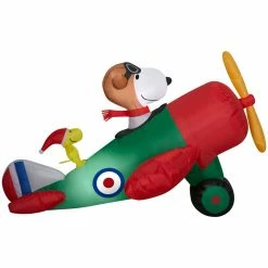 Gemmy Airblown Inflatable Snoopy in an Airplane Scene