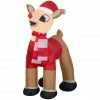 Gemmy Airblown Inflatable Standing Rudolph in Santa Hat and Scarf, Rudolph