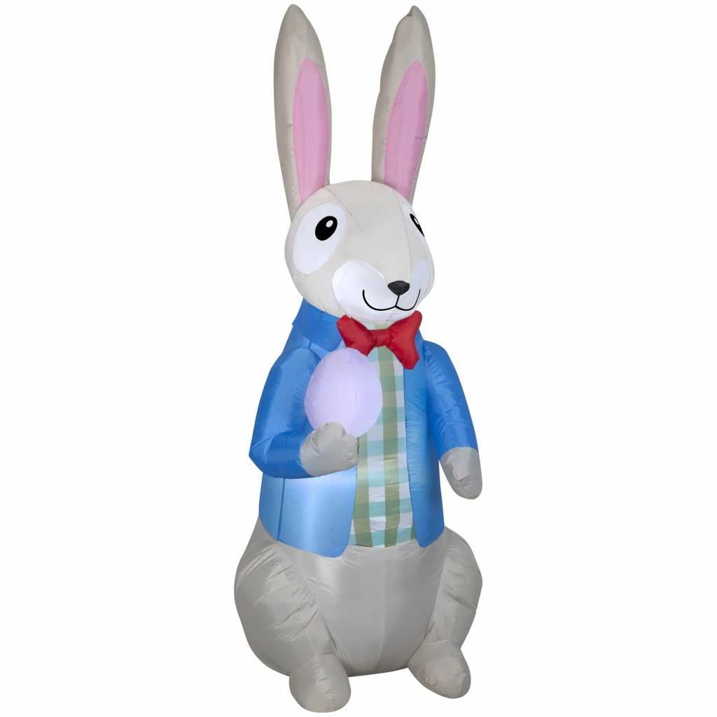 Gemmy Airblown Dapper Easter Bunny with Egg 3 Gemmy Airblown Dapper Easter Bunny with Egg