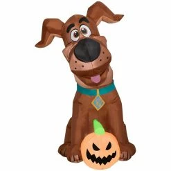 New! Gemmy Airblown Inflatable SCOOB Puppy with Pumpkin, G-228439