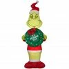 New! Gemmy Airblown Inflatable Grinch with Wreath, G-119314